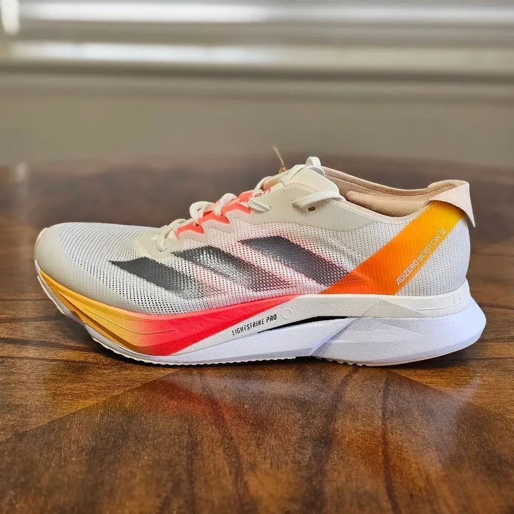 Adidas Boston 12 Women's Running Shoes Size 8.5 Beige Orange Lightstrike Pro New